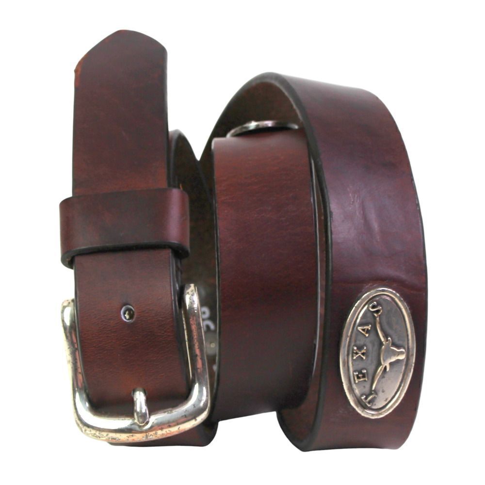 Texas BROWN GENUINE LEATHER 1 1/4"Wd CASUAL DRESS MEN'S BELT Sz 38 (F85